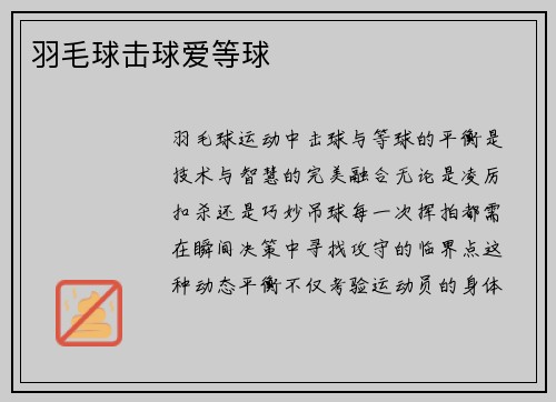 羽毛球击球爱等球