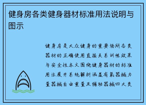 健身房各类健身器材标准用法说明与图示